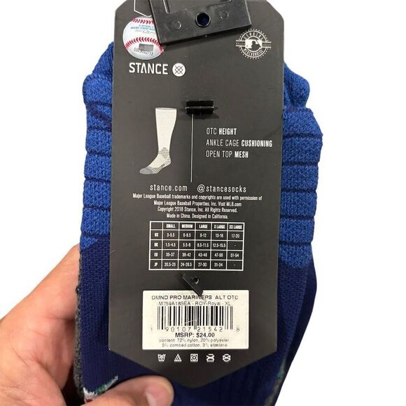 Stance Seattle Mariners Men's XL Blue Diamond Pro OTC Socks - Picture 5 of 5